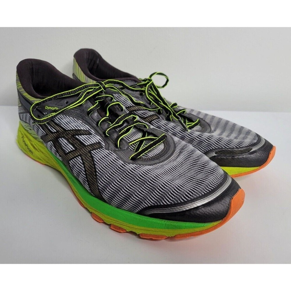 ASICS Mens DynaFlyte 12.5 Running Athletic Shoes Sneaker T6F3Y Gray White Stripe